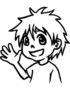 Winkender Junge Autoaufkleber 183