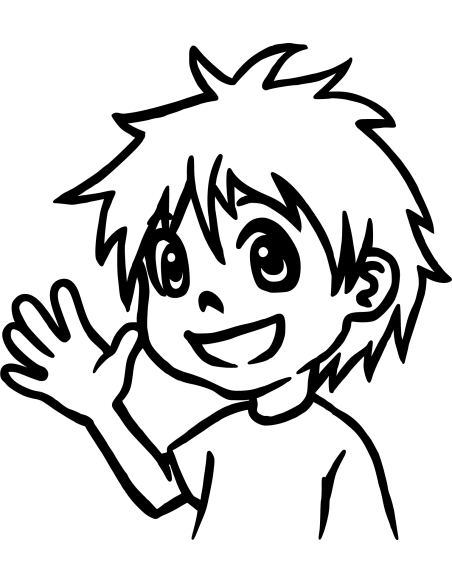Winkender Junge Autoaufkleber 183