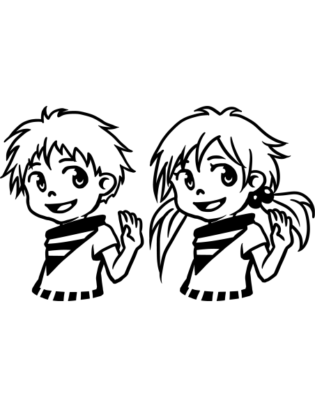 Winkende Zwillinge Autoaufkleber 229