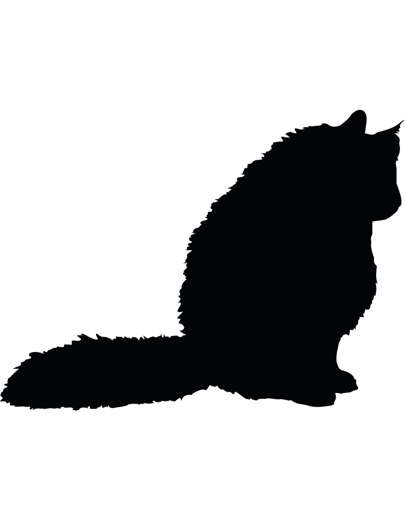 sitzende Langhaarkatze Autoaufkleber 292