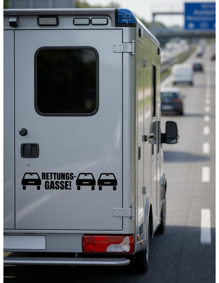 Rettungsgasse bilden Autoaufkleber 282 KI-Mockup