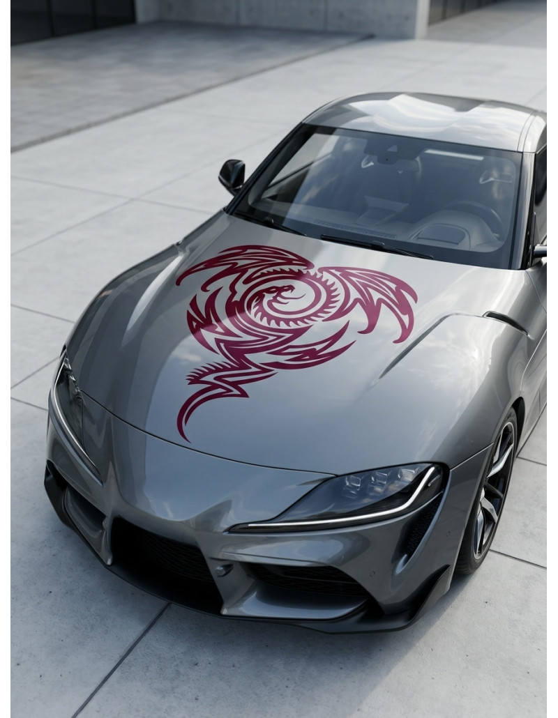 Kreisförmiger Drache Autoaufkleber 17 KI-Mockup