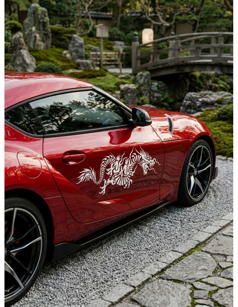 Wilder Drache Autoaufkleber 15 KI-Mockup