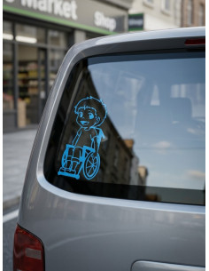 Junge im Rollstuhl Autoaufkleber 235 2