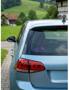 Mädchen mit Teddy im Arm Autoaufkleber 33 2